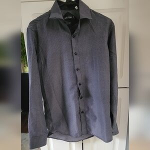 Black and White Button Down Dress Shirt